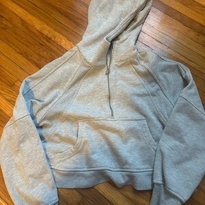 Cozy Light Gray Women's Hoodie Sweater Cropped